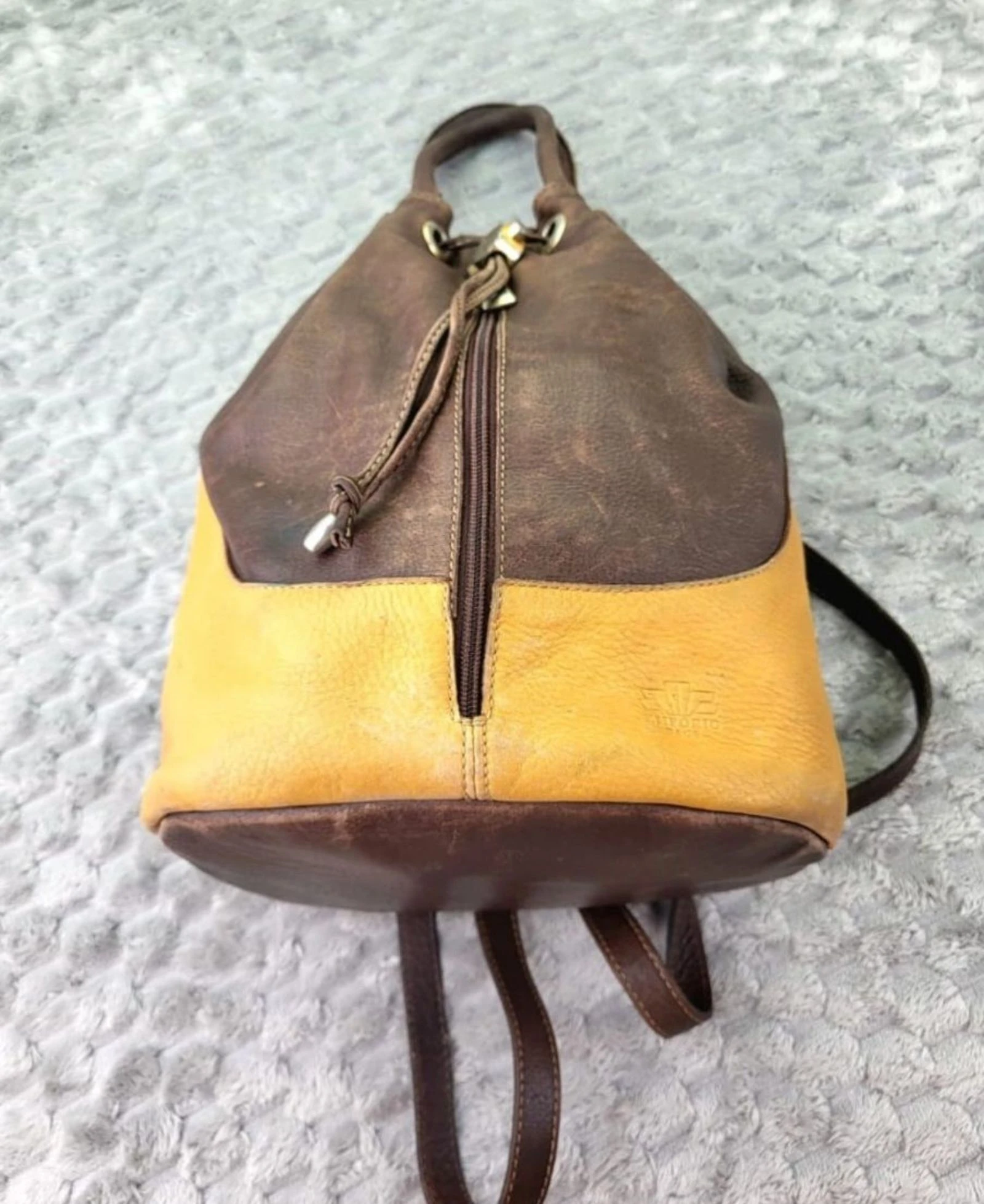 El Corte Inglés Real Leather Bucket Backpack Vintage Retro 90s – photo 9
